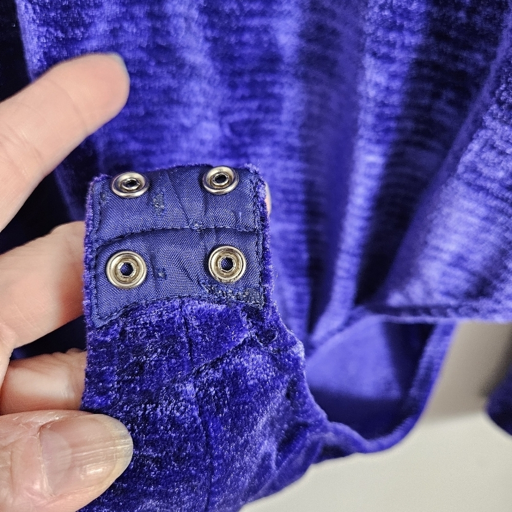 ESCADA by Margaretha Ley Vintage Women's Purple Velvet Mock Neck Bodysuit Small - Picture 9 of 12